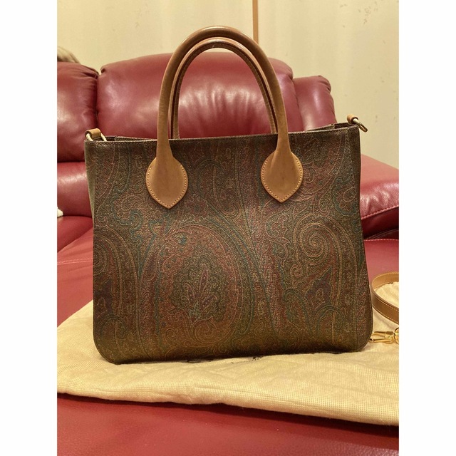 美品☆ ETRO トートバッグ☆ペイズリー 外装、ストラップ超美品、若干