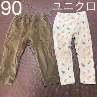 ユニクロ(UNIQLO)のユニクロ　ベイカーパンツ　レギンス　90  セット(パンツ/スパッツ)