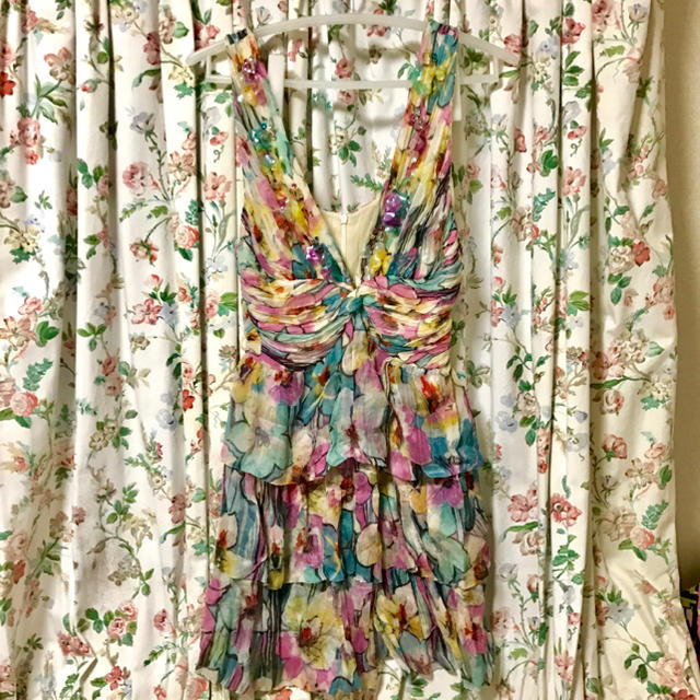 美品♡ブルーガール♡ビジューつきシルクドレス - recantolarfeliz.com.br