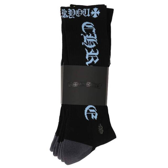 Chrome Hearts(クロムハーツ)のクロムハーツ SOCKS OLD ENGLISH 3PK オールドイングリッシュロゴ靴下ソックス メンズ S メンズのレッグウェア(ソックス)の商品写真