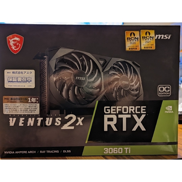 PCパーツMSI GeForce RTX 3060 Ti VENTUS 2X 8G OC…