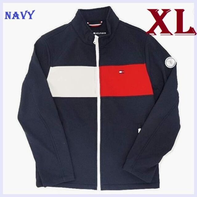 トラックジャケット 裏フリース ソフトシェル NAVY　XLサイズ