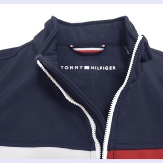 TOMMY HILFIGER(トミーヒルフィガー)のトラックジャケット 裏フリース ソフトシェル NAVY　XLサイズ メンズのジャケット/アウター(ブルゾン)の商品写真