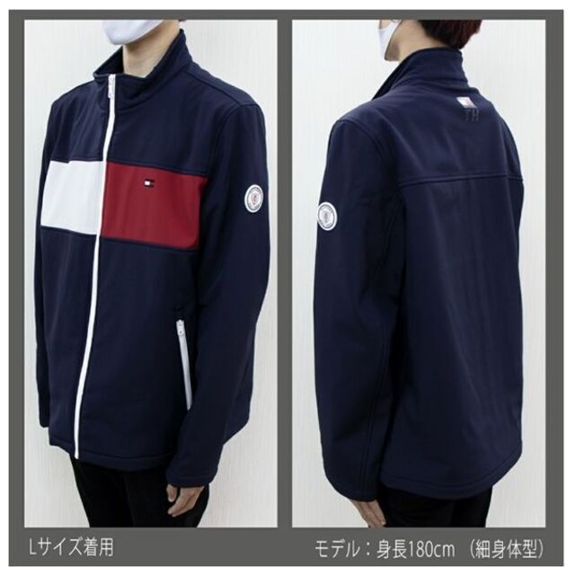 TOMMY HILFIGER(トミーヒルフィガー)のトラックジャケット 裏フリース ソフトシェル NAVY　XLサイズ メンズのジャケット/アウター(ブルゾン)の商品写真