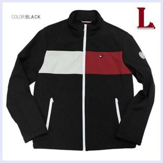 トミーヒルフィガー(TOMMY HILFIGER)のトラックジャケット 裏フリース ソフトシェル BLACK　Lサイズ(ブルゾン)