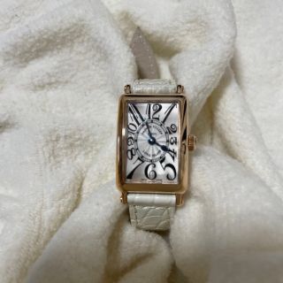 フランクミュラー(FRANCK MULLER)のfrank muller ロングアイランドプティ　ホワイトベルト　ピンクゴールド(腕時計)