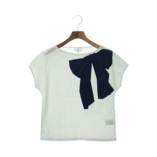 ランバンオンブルー(LANVIN en Bleu)のLANVIN en bleu Tシャツ・カットソー 38(M位) 白x紺 【古着】【中古】(カットソー(半袖/袖なし))