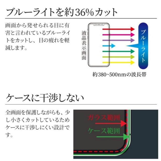 iPhone(アイフォーン)のiPhone11 ProMAX iPhoneXSMAX ブルーライト　ガラス スマホ/家電/カメラのスマホアクセサリー(保護フィルム)の商品写真