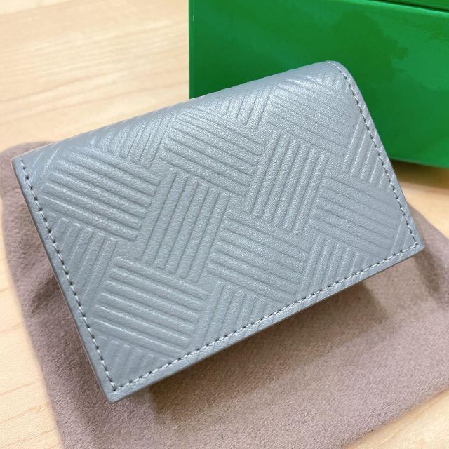 【新品未使用】BOTTEGA VENETA　折財布　三つ折り　グレー