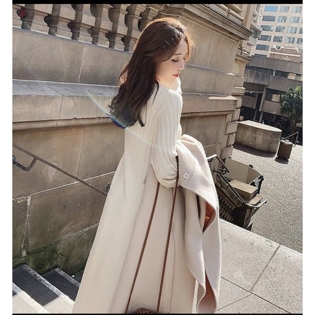 FOXEY BOUTIQUE パフスリーブ ニットワンピース 大人綺麗め 黒 - ひざ