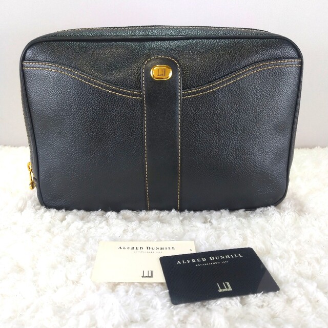 Dunhill - dunhill ブラックレザー セカンドバッグの通販 by guu 's