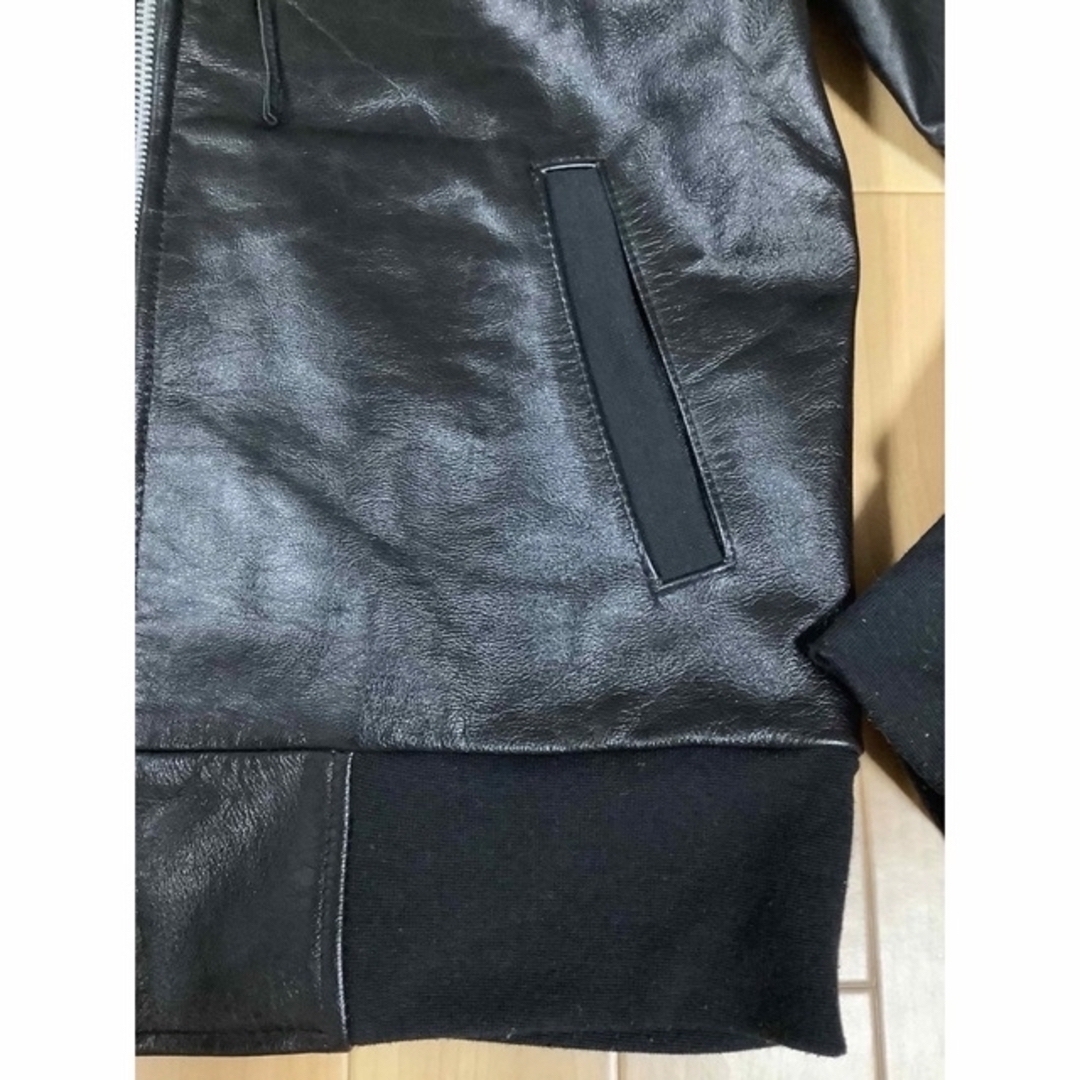 本革  レザーパーカー  黒 メンズのジャケット/アウター(レザージャケット)の商品写真