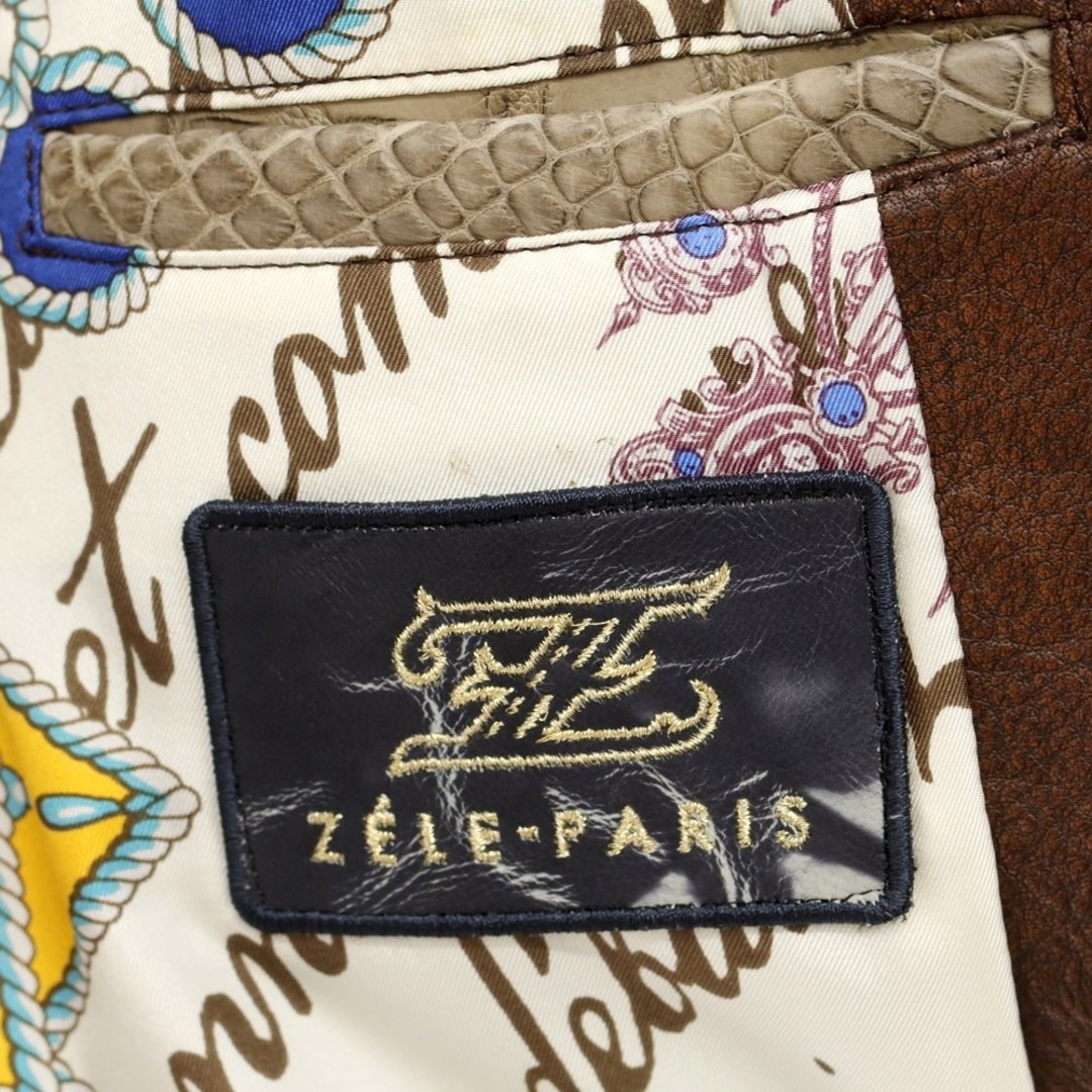 ゼルパリ ZELE PARIS レザー ダブルブレスト ジレベスト【サイズS位】【メンズ】