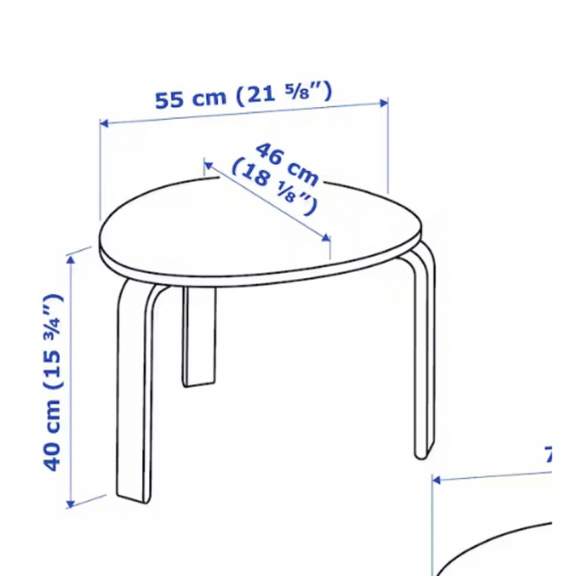 新品　IKEA スヴァルスタ 小サイズ テーブル  木製 3