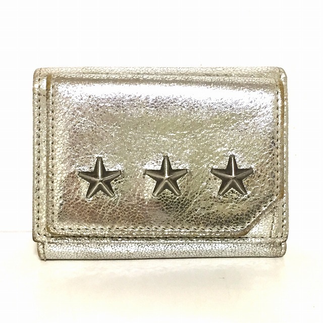 T1031 美品☆ ジミーチュウ コンパクト財布 シルバー レザー | www.ofa.sg