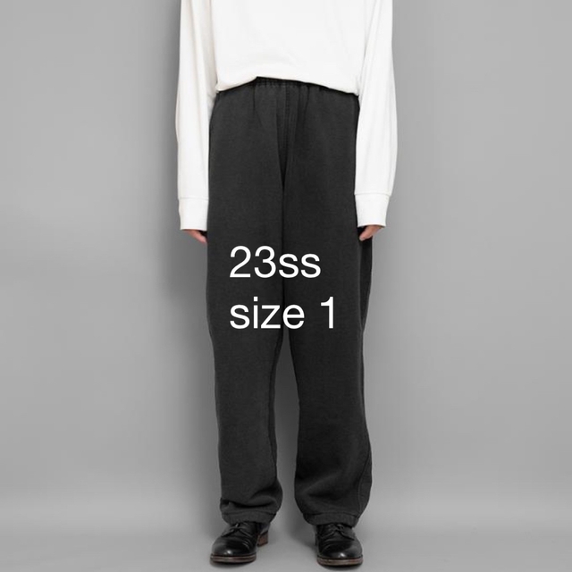 COMOLI コットン吊裏毛スウェットパンツ　フェードブラック　size1