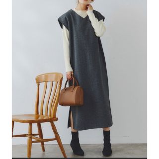 シェトワ(Chez toi)のCheztoi ニットプルオーバー×カフタンワンピース　新品(ひざ丈ワンピース)