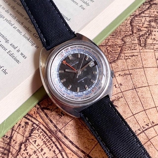 セイコー6117-6400ナビゲータータイマー腕時計メンズ自動巻きデイト70年代