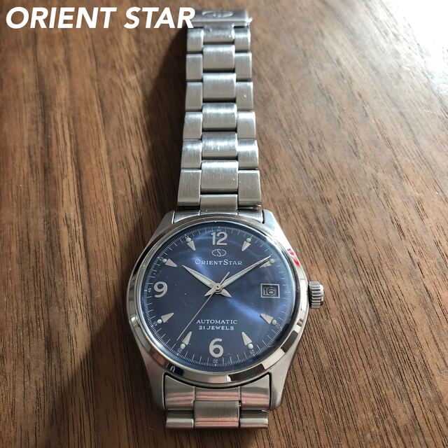 美品【Orient Star】廃盤　ブルー　青　アラビアインデックス　ドーム風防