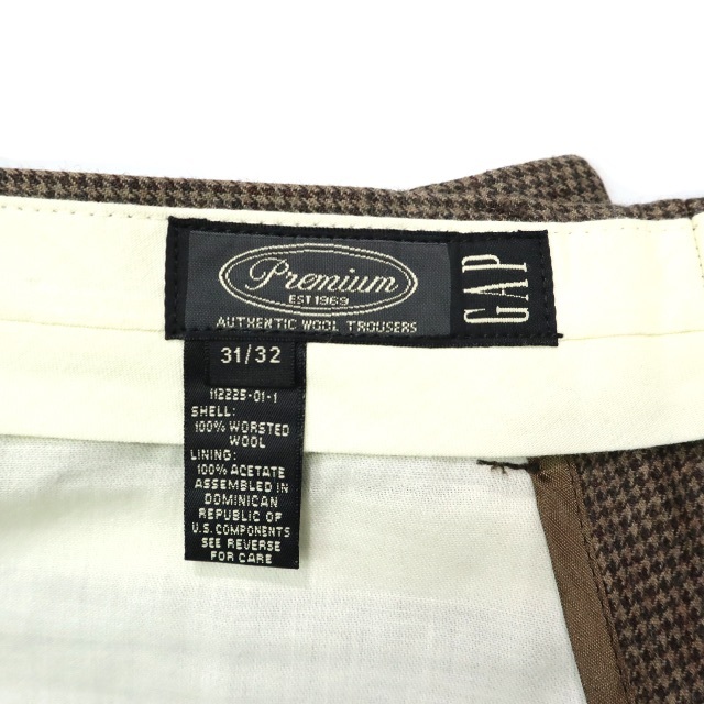 GAP(ギャップ)の90s GAP ギャップ PREMIUM ウール チェック スラックス パンツ メンズのパンツ(スラックス)の商品写真