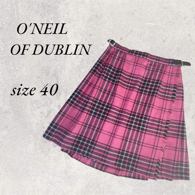 O'NEIL OF DUBLIN ピンクチェックスカート　size 40 | フリマアプリ ラクマ