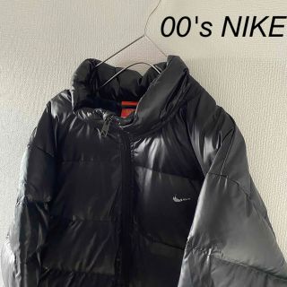 ナイキ(NIKE)の00'sNIKEナイキダウンジャケットアウターブルゾンxlブラック黒メンズ長袖(ダウンジャケット)