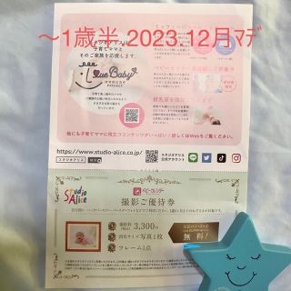 スタジオアリス　1歳半まで　10900円相当無料チケット(その他)