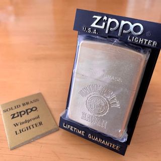 ジッポー(ZIPPO)のzippo solid brass  ダブルイヤー  ハワイ大学(タバコグッズ)