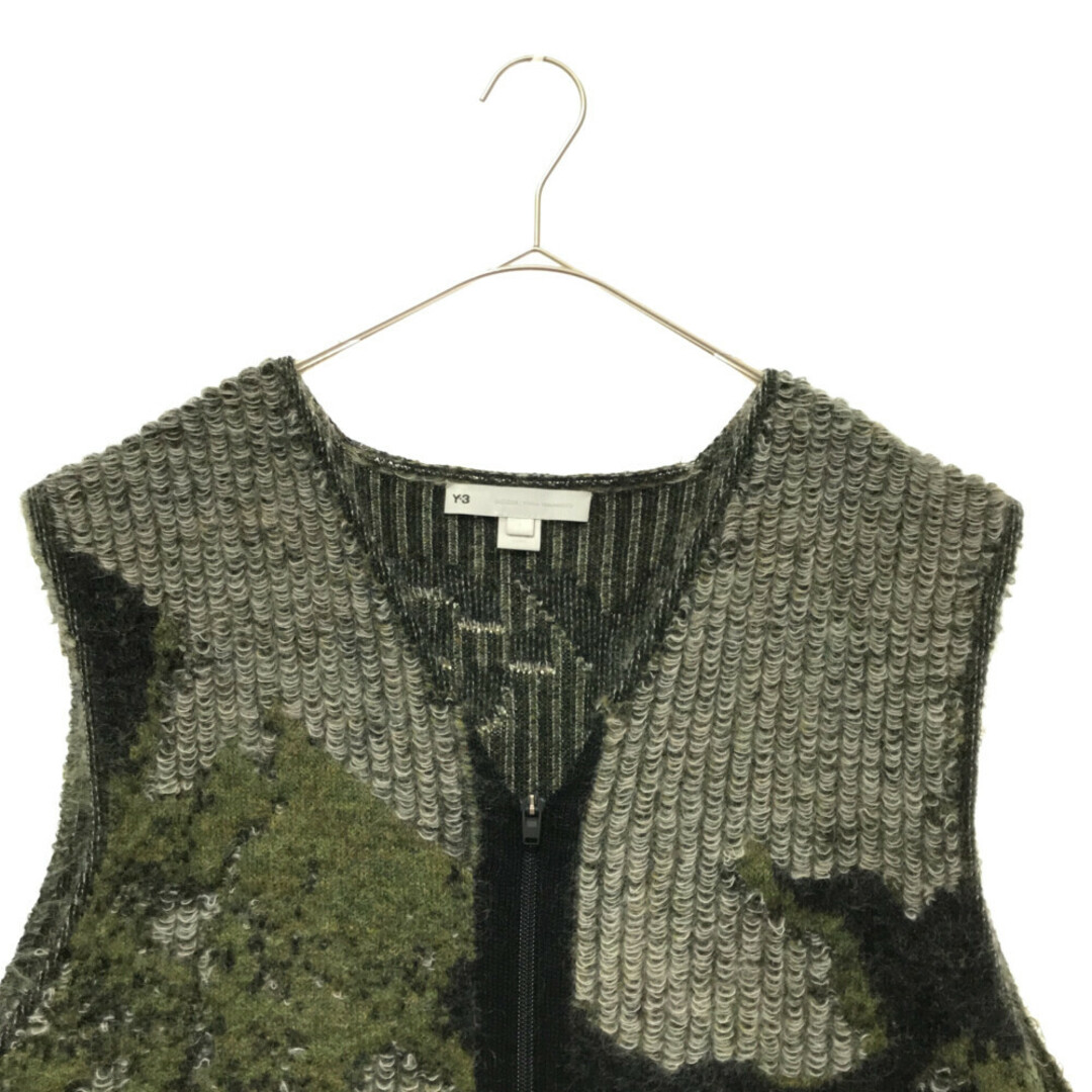 Y-3(ワイスリー)のY-3 ワイスリー 21AW CAMO KNIT VEST カモニットベスト グリーン HB3333 メンズのトップス(ベスト)の商品写真