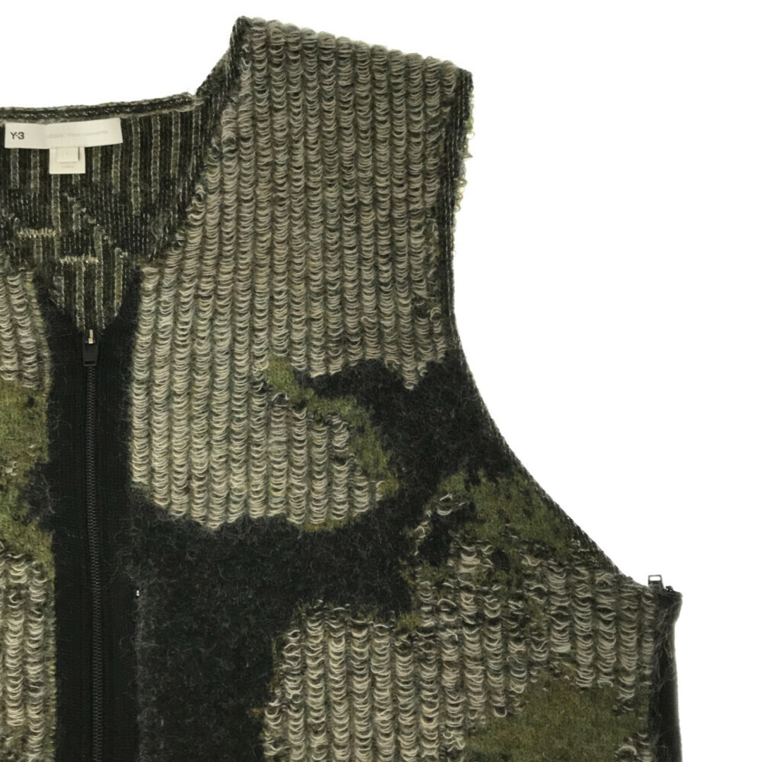 Y   Y ワイスリー AW CAMO KNIT VEST カモニットベスト グリーン