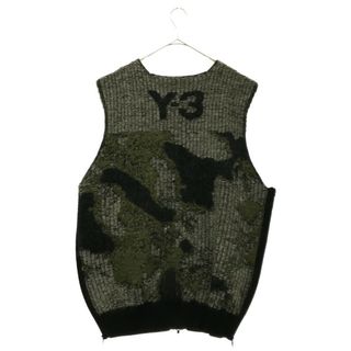 グリーン・ホワイト系 完成品♪ Y-3 ワイスリー 21AW CAMO KNIT VEST