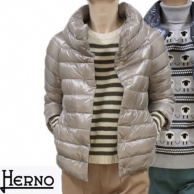 【新品】定価90200円★HERNO ヘルノICONICO  ダウン 40 モカ 1