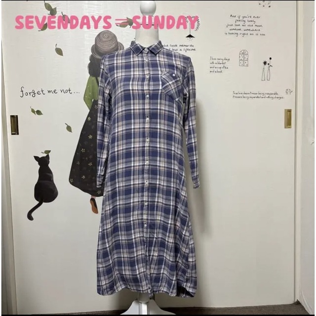 SEVENDAYS=SUNDAY(セブンデイズサンデイ)の◇49 セブンデイズサンデイ シャツワンピ レディースのワンピース(ロングワンピース/マキシワンピース)の商品写真