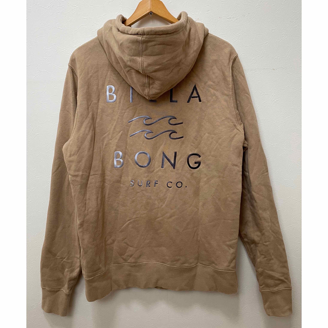 billabong(ビラボン)のBILLABONGビラボン　プルオーバーパーカー　刺繍ロゴ　ベージュ　L メンズのトップス(パーカー)の商品写真