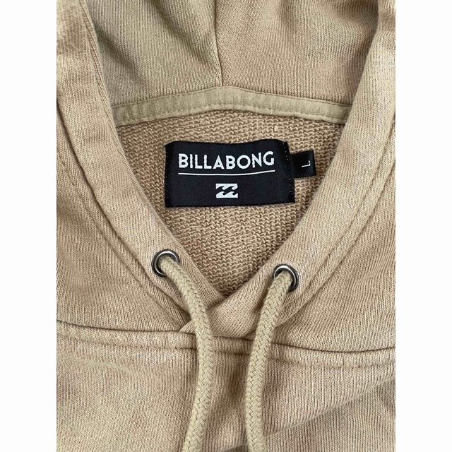 billabong(ビラボン)のBILLABONGビラボン　プルオーバーパーカー　刺繍ロゴ　ベージュ　L メンズのトップス(パーカー)の商品写真