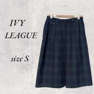 IVY LEAGUE 膝下丈チェックスカート　size S(ひざ丈スカート)