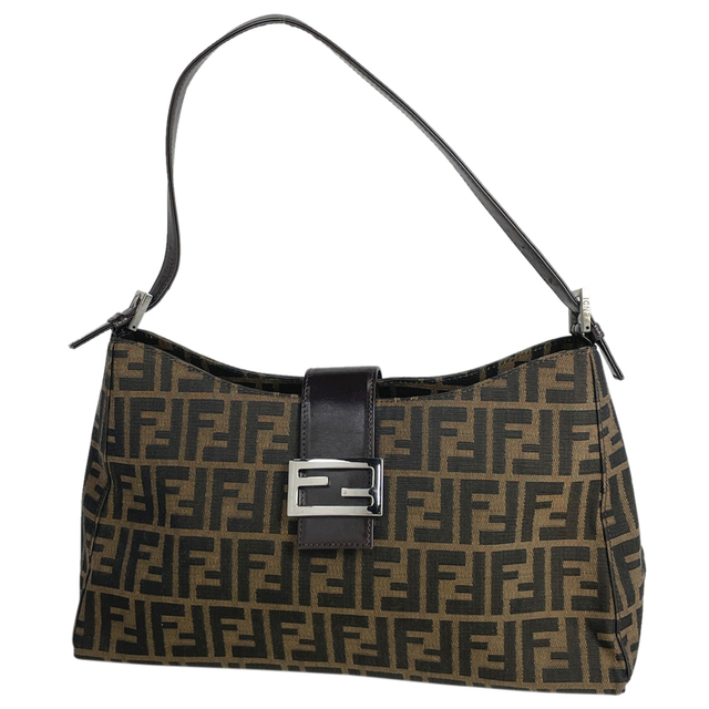 にキズ FENDI ズッカ柄 ショルダーバッグ ブラウン フラップの通販 by
