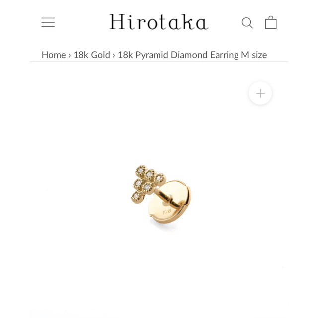ピアス ESTNATION - Hirotaka 18k Pyramid Diamond Earring M