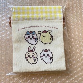 ポムポムプリン(ポムポムプリン)のちいかわサンリオキャラクターズ 豆巾着 POMPOMPURIN×CHIIKAWA(ポーチ)