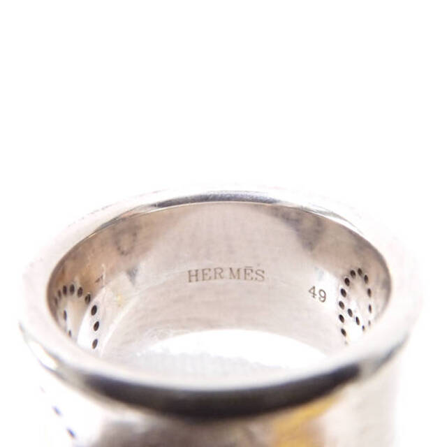 HERMES エルメス エブリン エクリプスリュバン シルバーリング 1点 49(9号） Ag925 GM Hロゴ パンチング 指輪 アクセサリー 兼用 AU1204C