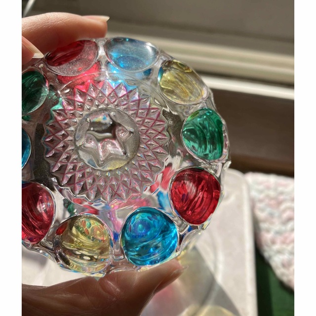 昭和レトロ 曽我ガラス カラフルキャニスター 蓋付きボンボ 昭和レトロ 曽我ガラス カラフルキャニスター 蓋付きボンボ