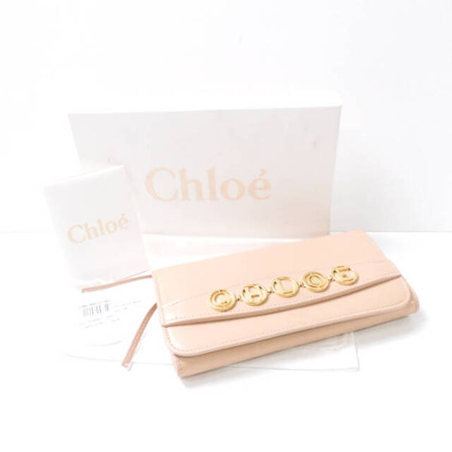 Chloe クロエ CHC18AP031H1Z24L 長財布（LONG WALLET WIT） 1点 ベージュ レザー BLUSH NUDE フラップ ウォレット ロゴ レディース AU1222C