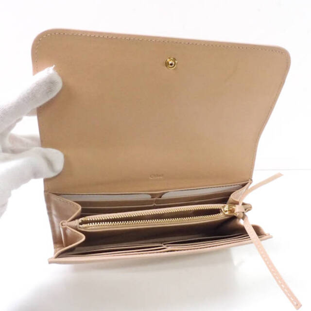 Chloe クロエ CHC18AP031H1Z24L 長財布（LONG WALLET WIT） 1点 ベージュ レザー BLUSH NUDE フラップ ウォレット ロゴ レディース AU1222C 2