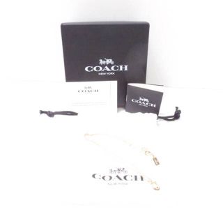 コーチ(COACH)の美品 COACH コーチ C9343 PNM ネックレス 1点 ゴールド Cモチーフ クリスタル ペンダント レディース AN35C (ネックレス)