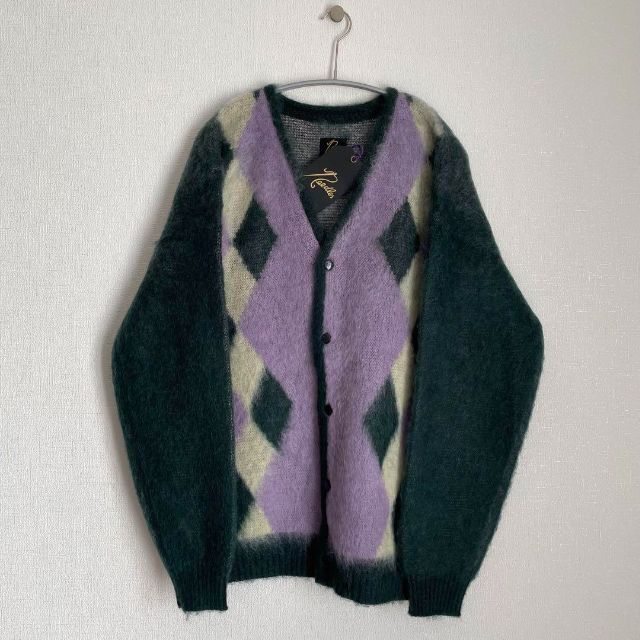 モヘアカーディガン L diamond green 22aw - electrabd.com