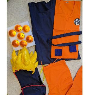 ドラゴンボール　孫悟空コスプレセット（男性Msize）ドラゴンボール付(衣装一式)