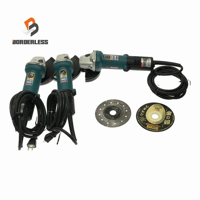 ☆比較的綺麗 3台セット☆makita マキタ 100mm ディスクグラインダ 9533B 9533CB 125mm ディスクグラインダ 9535B 64012