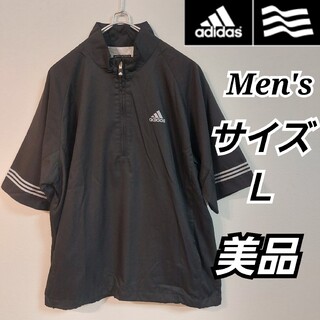 アディダス(adidas)の【adidas GOLF】美品/ハーフジップ半袖ブルゾン/蓄熱/ゴルフ/メンズＬ(ウエア)