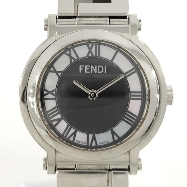 FENDI クアドロ レディース 腕時計 クオーツ SS ブラック