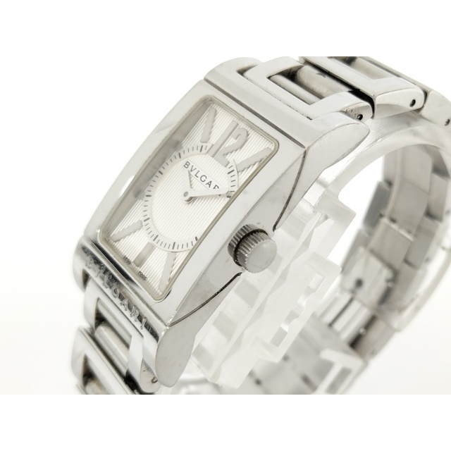 【60160】BVLGARI ブルガリ  RT39WSS レッタンゴロ ホワイトダイヤル SS クオーツ 純正ボックス 腕時計 時計 WATCH レディース 女性 女